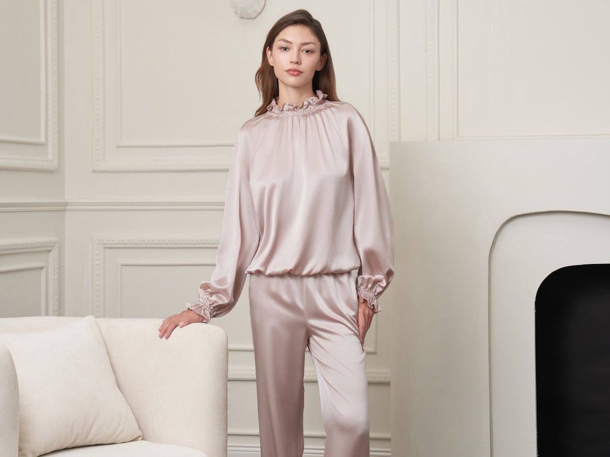 Luxury champagne-toned satin texture